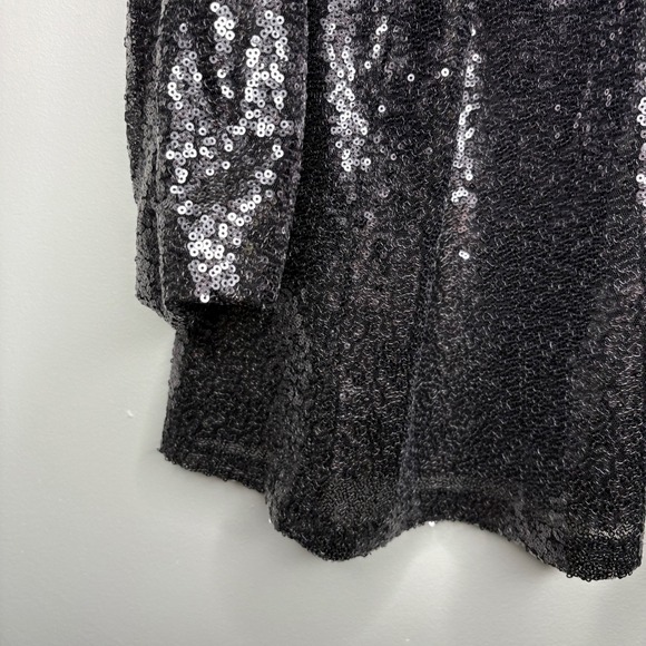 Lane Bryant Sequin Top Mock Neck Long Sleeve Sparkly Blouse Party Sz 26 New - Picture 6 of 12